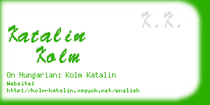 katalin kolm business card